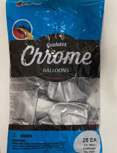 Q 11” Chrome Silver Pqt 100